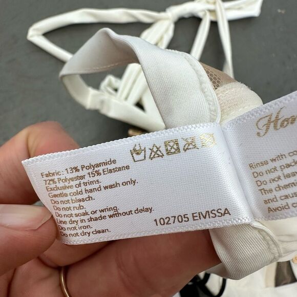 Honey Birdette Eivissa Traingle Halter Bikini in Ivory Rose Gold Studs Size S - Picture 6 of 6